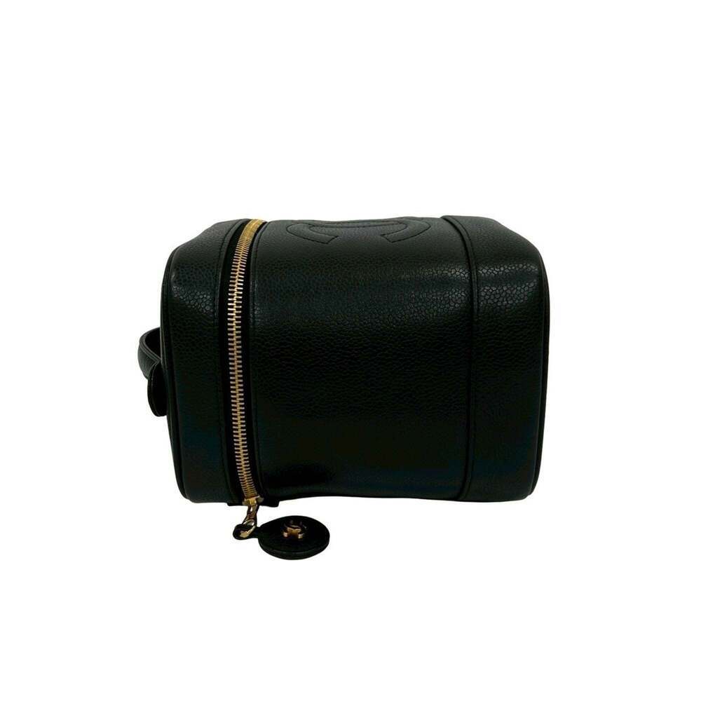 CHANEL Black Caviar Leather Logo Vanity Bag - Picture 5 of 9